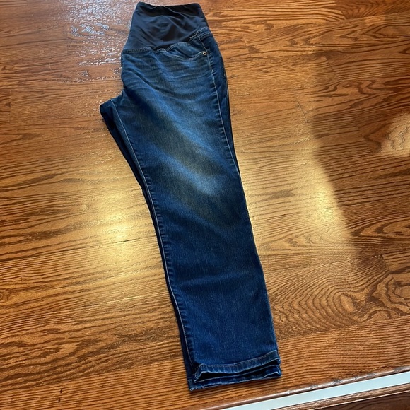 ISABEL maternity over the belly skinny ENTUBADO dark wash jeans 14/32R - Picture 12 of 13